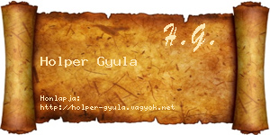 Holper Gyula névjegykártya